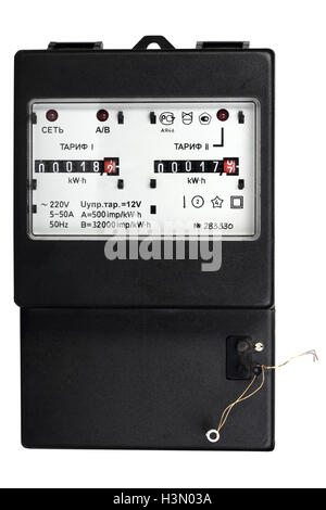 Two-tariff electric meter Stock Photo