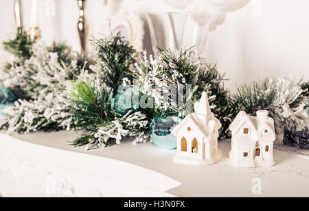 Sweet home. White Christmas decor Stock Photo