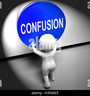 Confusion Pressed Means Puzzled Bewildered And Perplexed Stock Photo