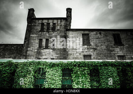 Ominous exterior view of Eastern State Penitentiary in Philadelphia PA Stock Photo