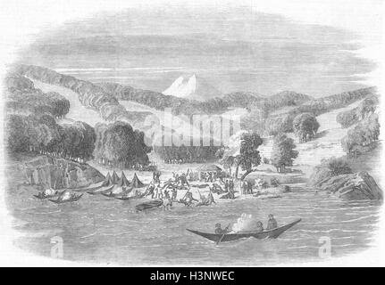 TIERRA DEL FUEGO Gardiner missionary murder, Woolya 1860. Illustrated London News Stock Photo