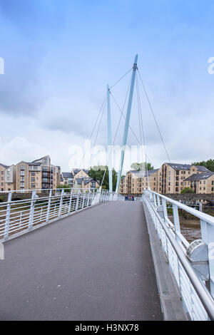 Millennium footbridge over the River Lune in Lancaster Lancashire UK Stock Photo