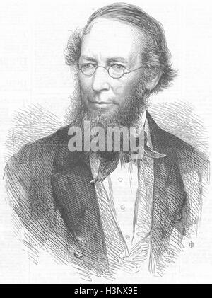 MEDICAL Dr Lindley, professor of Botany 1865. Illustrated London News Stock Photo