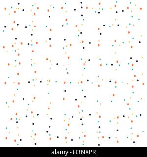 Seamless pattern with multicolored small circles on white abstract background. Repeating abstract background with chaotic dots.  Stock Vector