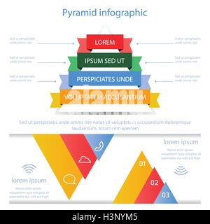 Business pyramid infographic template design on white background vector Stock Vector