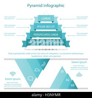Business pyramid infographic template design on white background vector Stock Vector