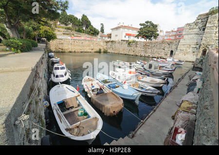 Port of Gallipoli (Gelibolu) panapoma. The Macedonian city of Callipolis was founded in the 5th century B.C.It has a rich histor Stock Photo