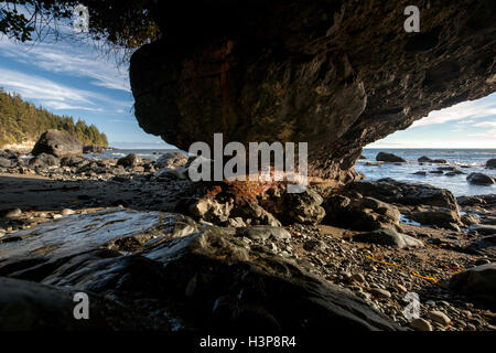 Cave at Mystic Beach, Sooke, Vancouver Island, British Columbia, Canada Stock Photo