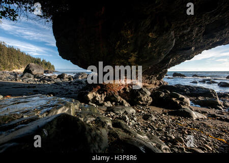 Cave at Mystic Beach, Sooke, Vancouver Island, British Columbia, Canada Stock Photo