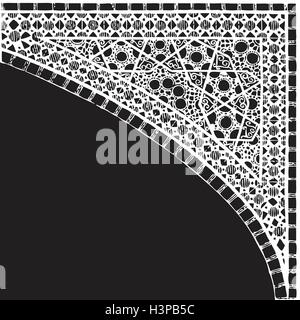 Geometric corner frame pattern ethnic tile colorful abstract background vector Stock Vector