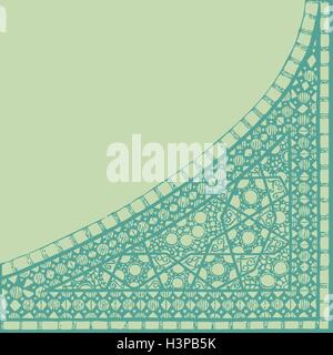 Geometric corner frame pattern ethnic tile colorful abstract background vector Stock Vector