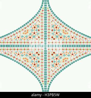 Geometric corner frame pattern ethnic tile colorful abstract background vector Stock Vector