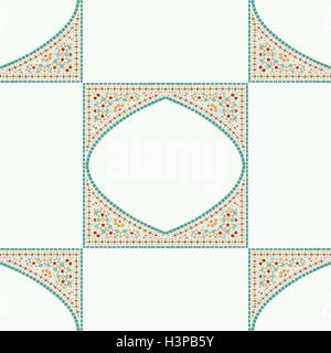 Geometric corner frame pattern ethnic tile colorful abstract background vector Stock Vector