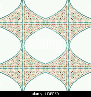 Geometric corner frame pattern ethnic tile colorful abstract background vector Stock Vector