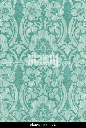Turqouise abstract striped floral pattern, vintage background. Seamless pattern can be used for wallpaper, pattern fills, web pa Stock Vector