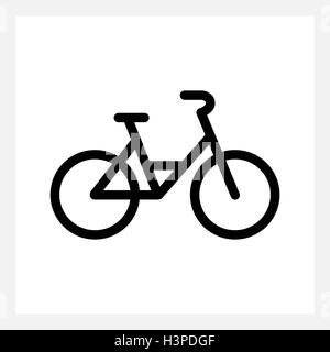 Black city bike icon isolated on white Stock Photo