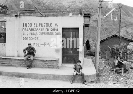 TENANCINGO,  EL SALVADOR, MARCH 1984: - Within the FPL Guerrilla's Zones of Control   An FPL fighter.   Photo by Mike Goldwater Stock Photo