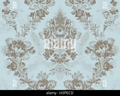 Victorian floral pattern, abstract flower rose fashion seamless, unusual branch ribbon wallpaper vintage print, gray light luxur Stock Vector