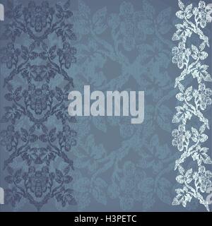 Floral border vertical background, vintage vector illustration for design Stock Vector