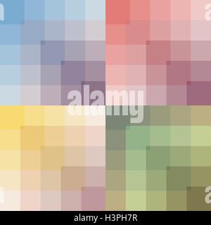 colored set seamless pattern geometric squares stage Stock Vector