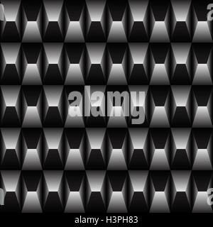 Black and white geometric pattern seamless in the pyramid shape. Spotted background Stock Vector