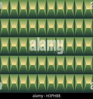 Green geometric pattern seamless in the pyramid shape. Spotted background Stock Vector