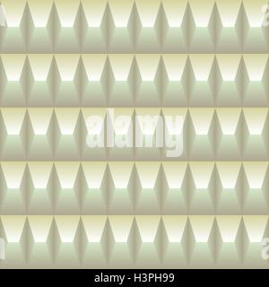 Pastel colored geometric pattern seamless in the pyramid shape three dimensional. Light background Stock Vector