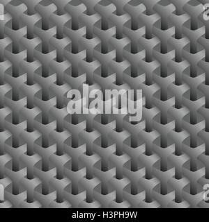 Abstract background braided bark monochrome pattern seamless Stock Vector