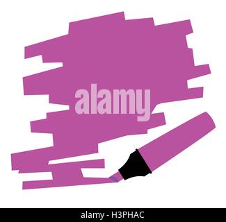 A purple copy space marked out by a red highlighter pen Stock Vector