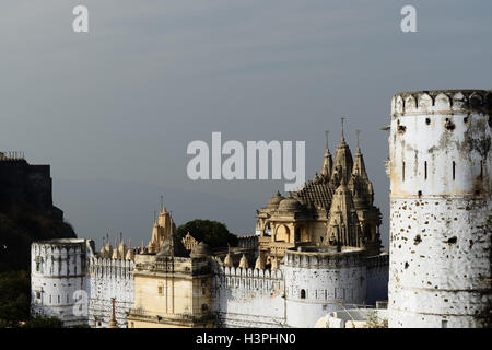 Holy Palitana top in the Gujarat state in India Stock Photo