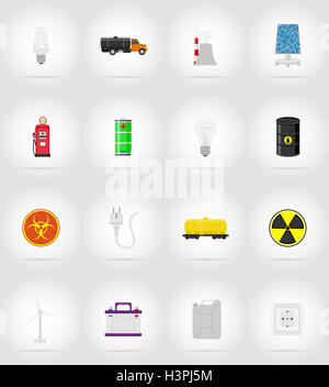 power and energy flat icons illustration isolated on background Stock Photo