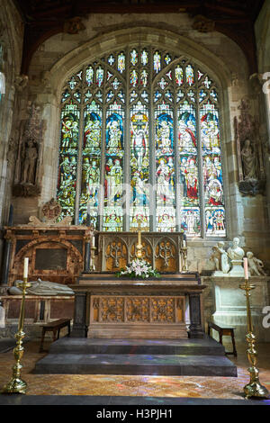 The altar of Holy Trinity Church in Stratford-upon-Avon, the burial place of William Shakespeare Stock Photo