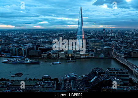 View from the Sky Garden Bar on to top og 20 Fenchurch St City of London UK Stock Photo