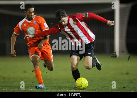 Leigh Bremner in action for Braintree - AFC Hornchurch vs Braintree Town - Essex Senior Cup Semi-Final Football at The Stadium, Upminster Bridge, Essex - 04/02/14 Stock Photo