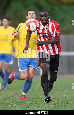 Tambeson Eyong in action for Hornchurch - AFC Hornchurch vs Concord Rangers - Ryman League Premier Division Football at The Stadium - 06/11/10 Stock Photo