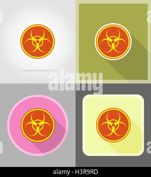 sign biohazard flat icons vector illustration isolated on background Stock Vector