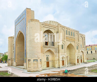 The Devonbegi Khanaka is the part of the Lab-i Hauz complex, the notable landmark of Bukhara, Uzbekistan. Stock Photo