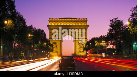 Arc de Triomphe, Champs Elysees, Paris, France Stock Photo