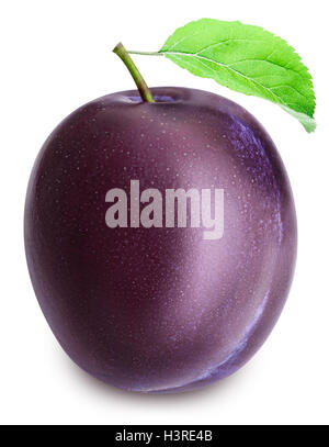 Plum isolated with clippin path Stock Photo