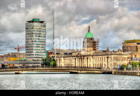 The Custom House, a historic building in Dublin, Ireland Stock Photo