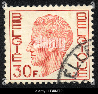 A postage stamp printed in Belgium, shows Portrait of Baudouin,  King of  Belgium,  1971 Stock Photo