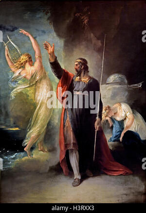 Prospero and Ariel (from Shakespeare's The Tempest), 1797 by William Hamilton (died 1801) England London United Kingdom Stock Photo