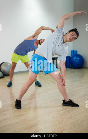 Two men doing aerobic exercise Stock Photo