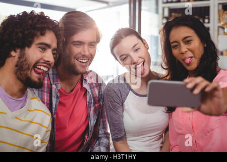 Group of friends taking a selfie Stock Photo