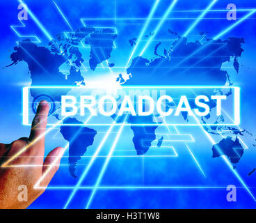 Broadcast Map Displays Internet Broadcasting and Transmission of Stock Photo