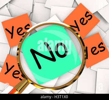 Yes No Post-It Papers Show Affirmative Or Negative Stock Photo
