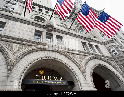 Washington, DC. Oct. 6, 2016 : Donald Trump International Hotel built in the old Pennsylvania, Ave Post Office. Stock Photo