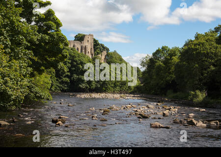 Barnard Castle above The River Tees Barnard Castle County Durham England in summer Stock Photo