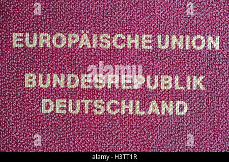 Close up of German passport with European Union detail Stock Photo