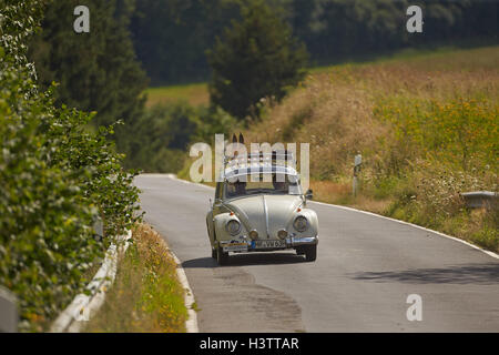 Vintage car rally ADAC Mittelrhein-Classic 2016 VW Beetle 1200, 1965, Bad Ems, Rhineland-Palatinate, Germany Stock Photo